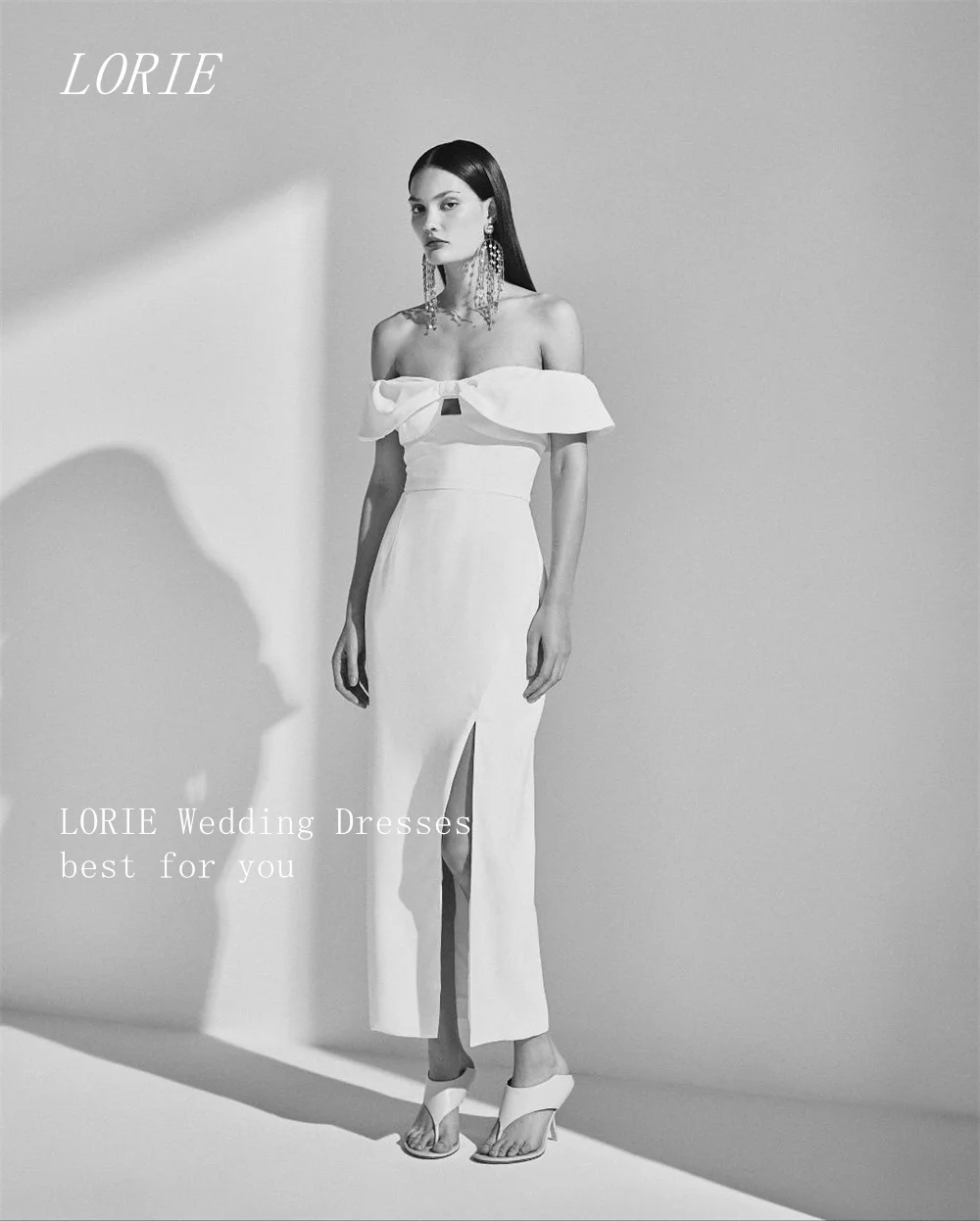 LORIE Luxury Bow Mermaid Wedding Dress Noval Off The Shoulde Bridal Dresses Side Silt Wedding Gown Customized 2026