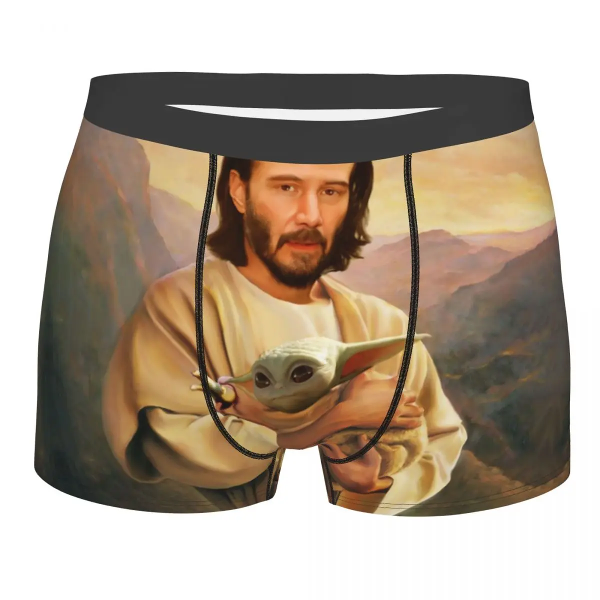 

Jesus Saint Keanu Reeves And Baby Boxer Shorts For Homme 3D Printed Underwear Panties Briefs Stretch Underpants