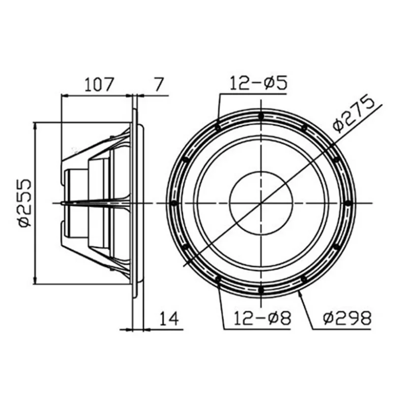 HiVi/D10G HiFi Altavoz de graves medio de 12 pulgadas Unidad de 150 W/8 ohmios Resistencia CC