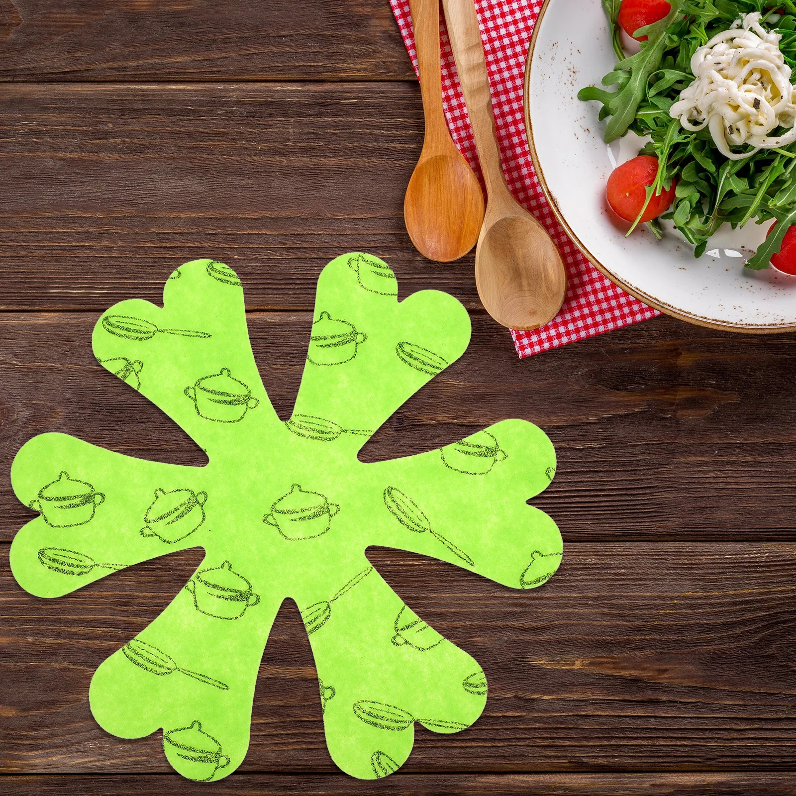 

5Pcs Pot Pan Protectors Multi-Functional Cutlery Placemat Non-Stick Coating Protection Unique Dining Decor Tableware Mat