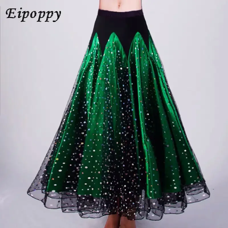 Gonna lunga moderna con orlo largo gonna da ballo sociale da donna abito da ballo moderno