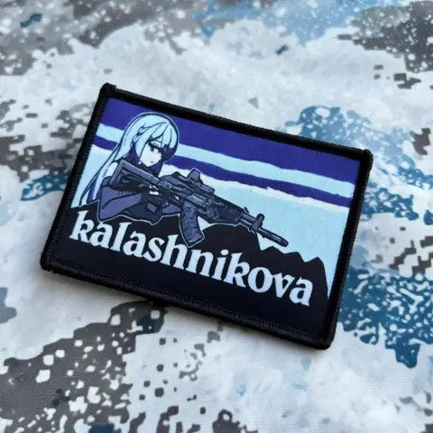 Kalashnikova Tactical Anime Girl Morale Badge Embroidered Hook and Loop Patch Decorative Emblem for Backpacks Jackets Vests Hats