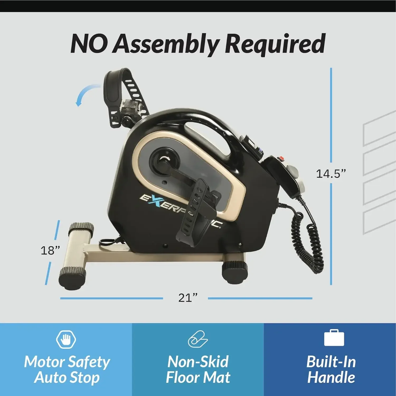 دراجة تمرين Tt بمحرك تحت المكتب - تمرين دواسة الساقين والذراعين الكهربائية - معدات اللياقة البدنية للاستخدام المنزلي #1