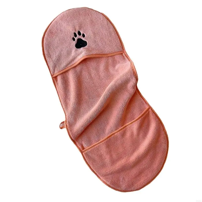 D5BC New Pet Dog Absorbent Towel Soft Dog Bath Robe Towel Winter Warm Pet Bathrobe