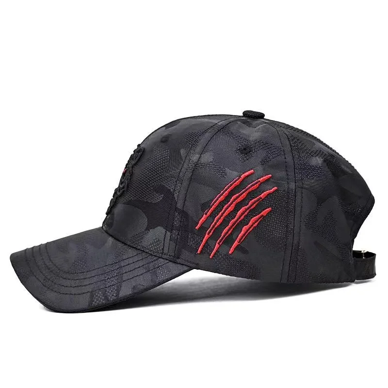 Casquettes de baseball brodées tigre pour hommes, casquette de golf, chapeau en filet respirant, casquette de soleil unisexe, zones de protection