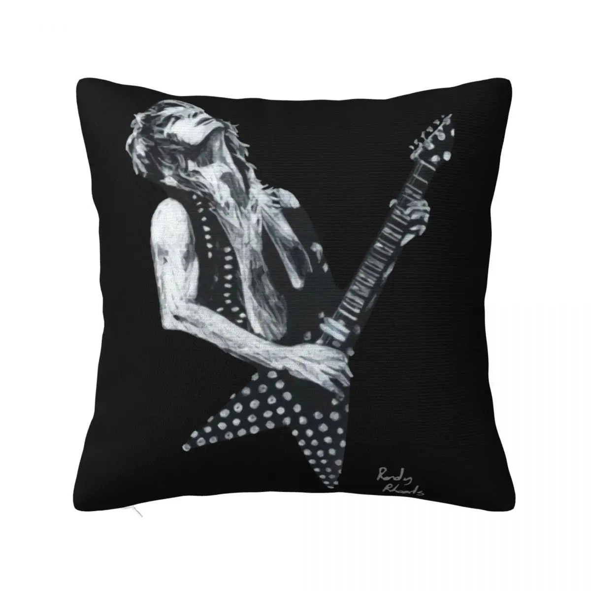 Randy Rhoads Tribute Rock Roll Guitar Custom Crewneck Interested Steampunk Game Colour Kawaii Pillow Case