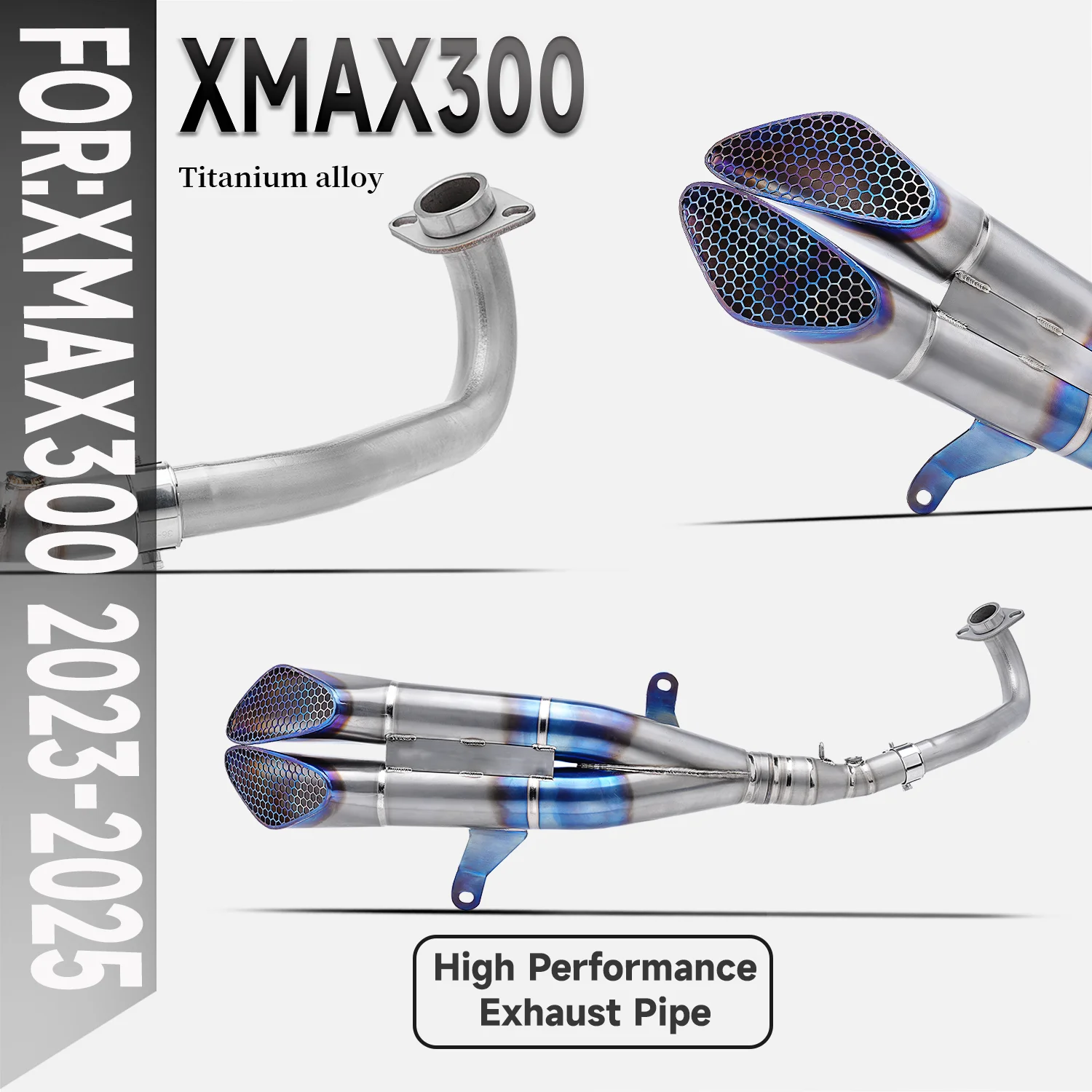 

X-MAX300 Motorcycle Full System Ti Alloy DY-GP Honeycomb Exhaust Pipe For X-MAX300 XMAX300 2017-2024