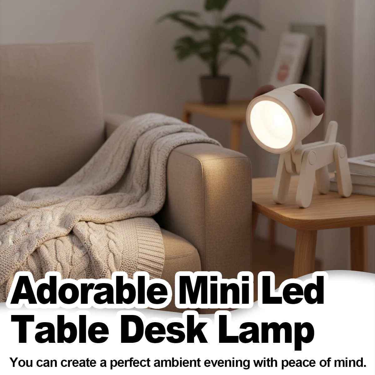 Mini Led Night Lights Cartoon Cute Pet Dog Deer Folding Battery Desk Lamp Nightlights Adjustable Kids Gift Bedroom Bedside Decor