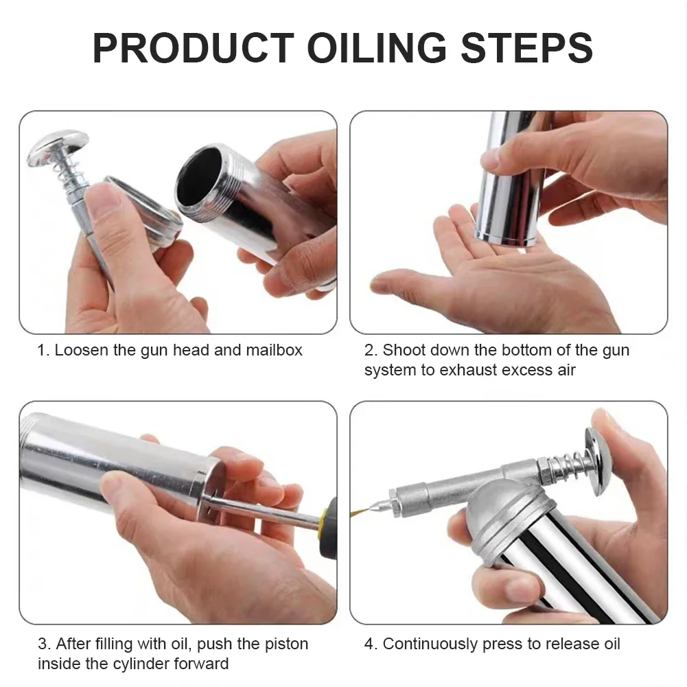 80cc Capacity 1000PSI Output Pressure Oiler Mini Grease Gun Machine Handheld High Pressure Oiler for Bicycle Hand Tools