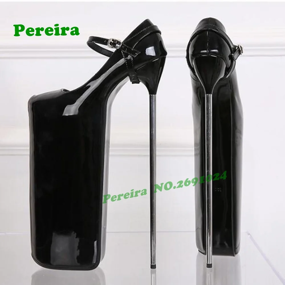 منصة سوبر عالية الكعب مضخات 2025 جديد أسود كعب معدني جولة تو خنجر الضحلة النساء مضخات مثير أحذية الحفلات 30 سنتيمتر حجم 46 #6