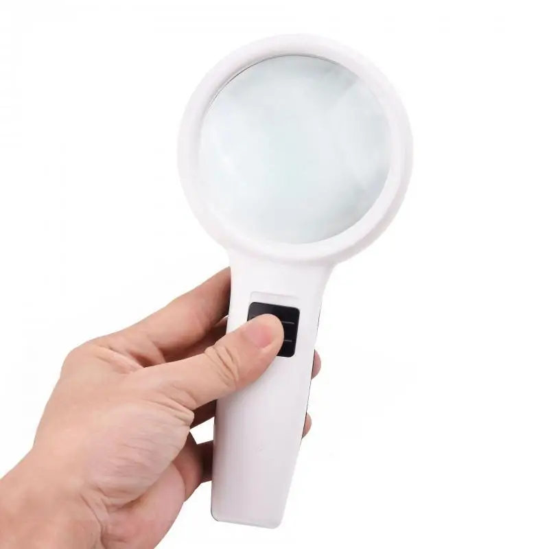 

95Mm Magnifier 10X Hand Held Magnifying Glasses with Led Illuminated Light for Reading Newspaper Jewelry Eye Loupe Glass