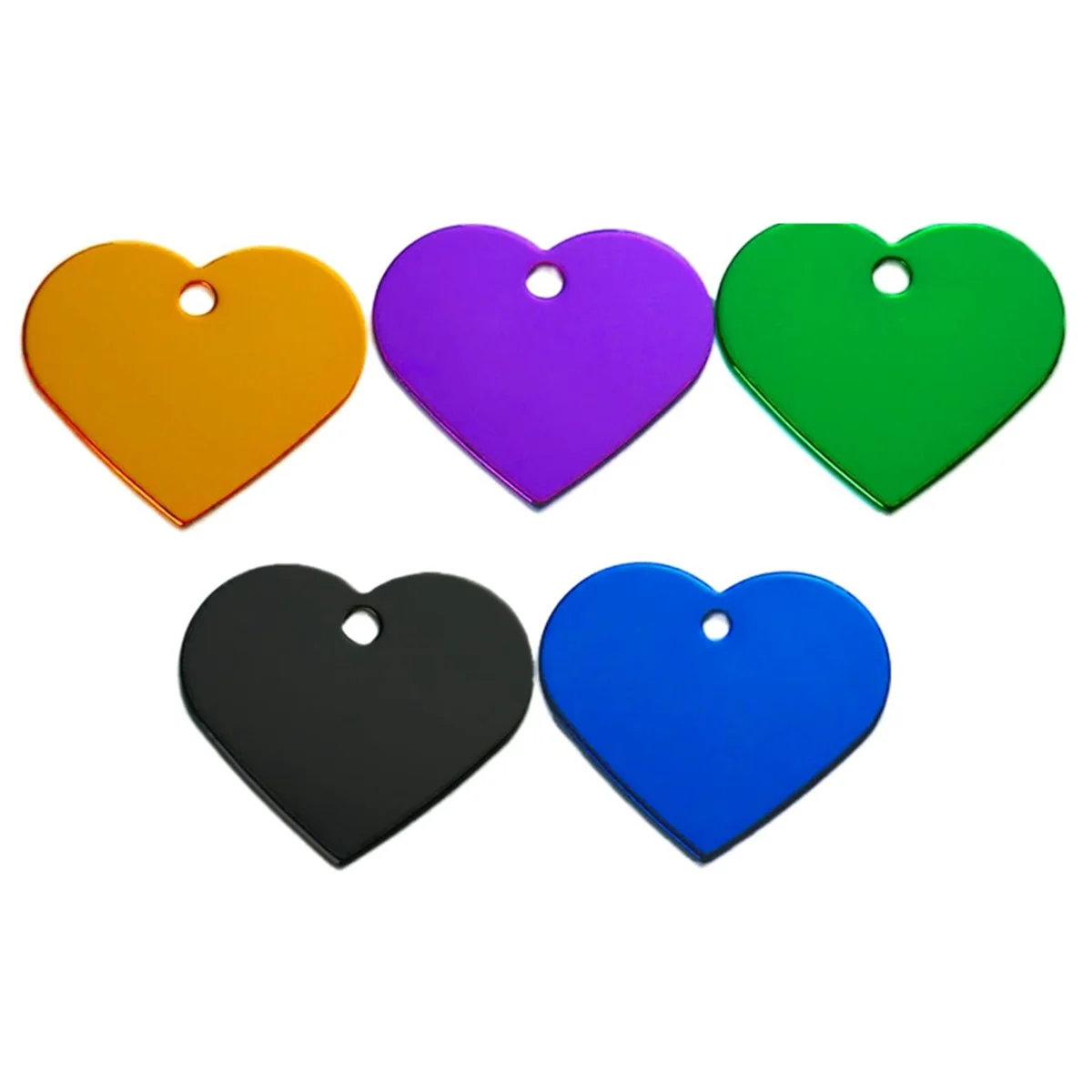 ABJS 24 حزمة Anodzied الألومنيوم الكلب العلامات الفراغات النقش بالليزر الفراغات القلب العلامات ختم الفراغات مع ثقب 1.25x1.06 بوصة