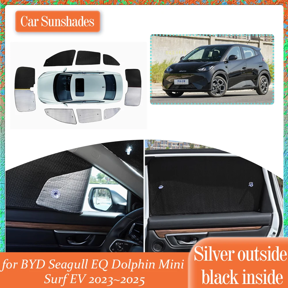 

Car SunShade for BYD Seagull EQ Dolphin Mini Surf EV 2023~2025 Windows Sun Visor Side Windshield Curtain Cover Pad Accessories