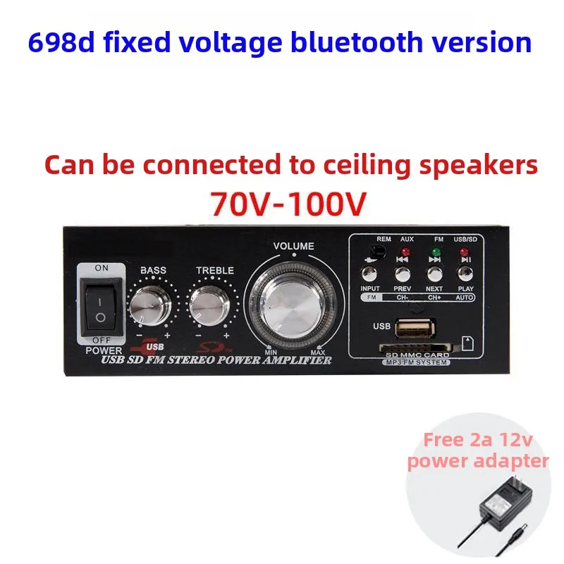 

High Power Mini Small Power Amplifier Home Car 220v Fever Hifi Audio Bluetooth Card Public Amplifier