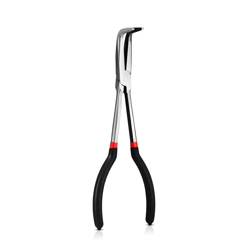 BAAG-3Pcs 11 Inch Needle Nose Pliers Set 25° Bent Nose Pliers 45° Bent Nose Pliers 90° Bent Nose Pliers For Hardware Bending