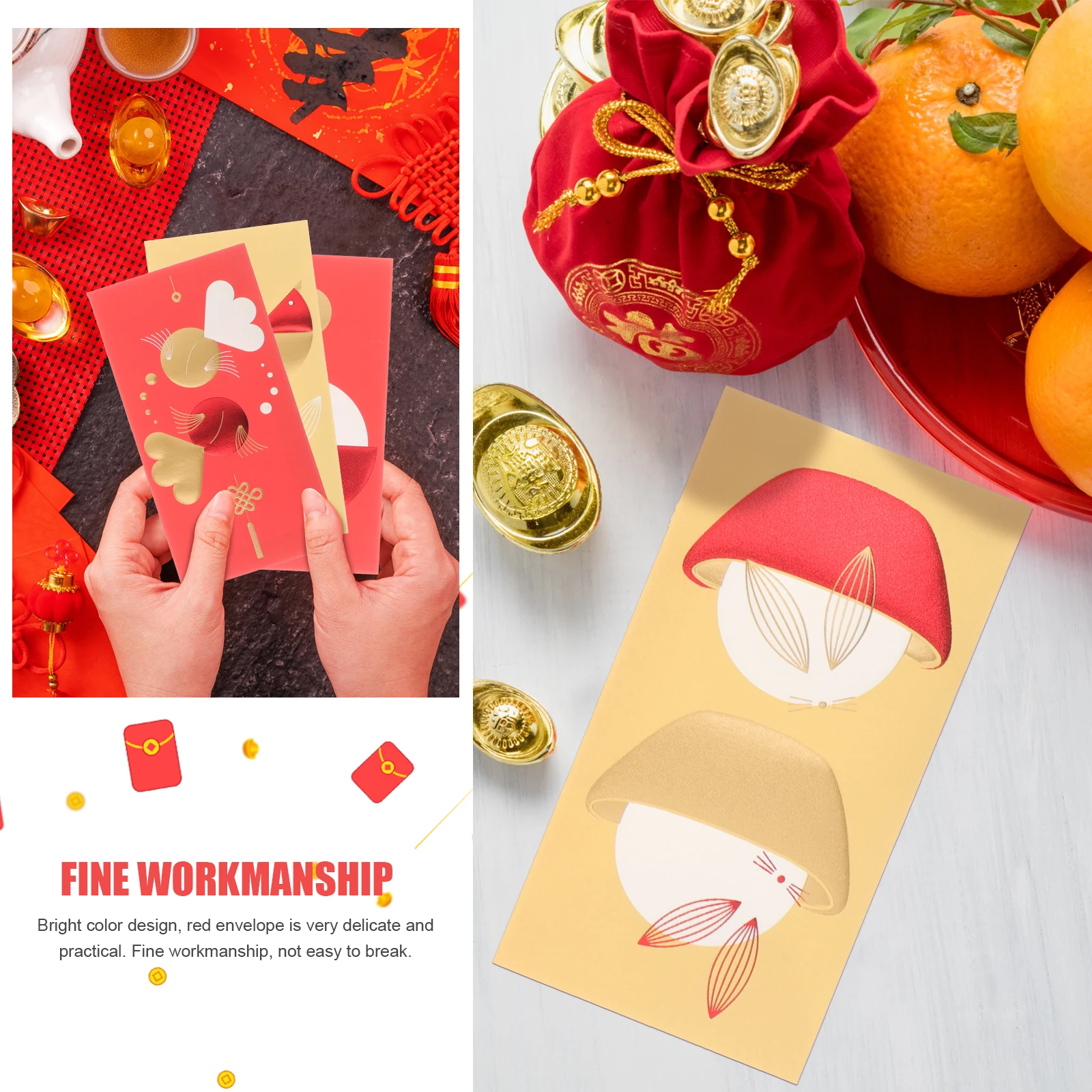 

12 Pcs Gifts Lai Feng Chinese Style Red Envelope Spring Festival Paper Hong Bao New Year Packet Lunar Money Envelopes