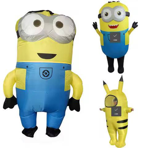 Performing funny yellow characters, role-playing, inflatable Minions, costumes, adult cartoon dolls, props