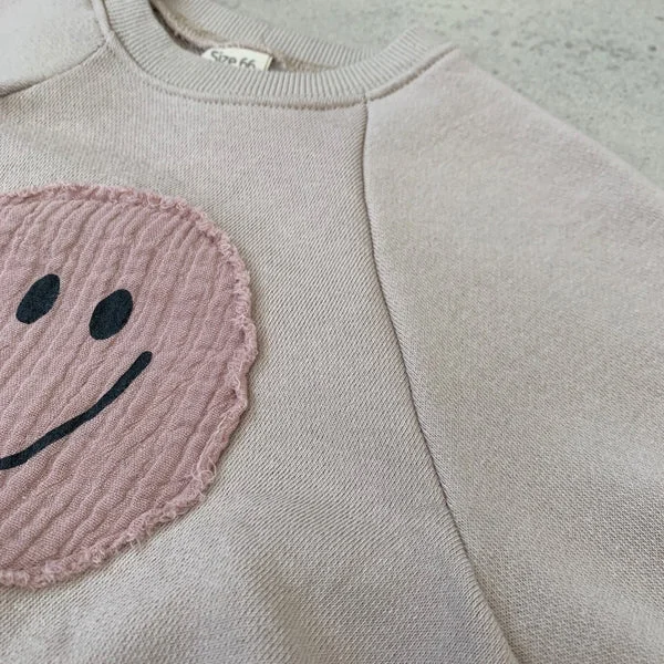 Sudadera con cara sonriente para bebés y niños, Pelele de manga larga, de algodón, holgado, con capucha