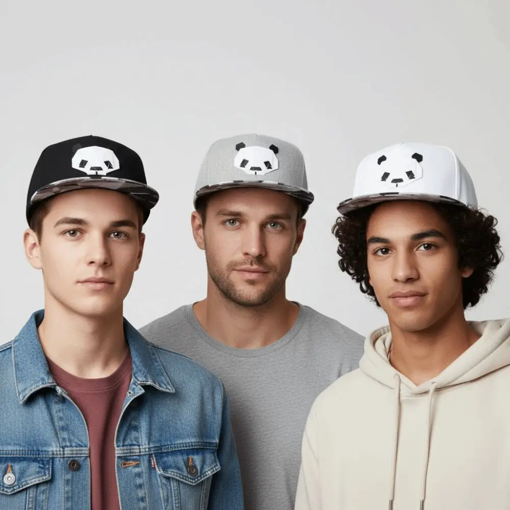 Casual Black Grey Outdoor Baseball Cap Visor Panda Style Baseball Hats Adjustable Sport Trucker Hat Unisex Couple
