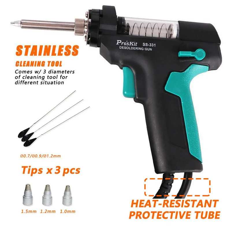 Pro\'sKit SS-331H ESD LCD Digital Electric Desoldering Pump BGA Desoldering Suction Vacuum Solder Sucker Gun