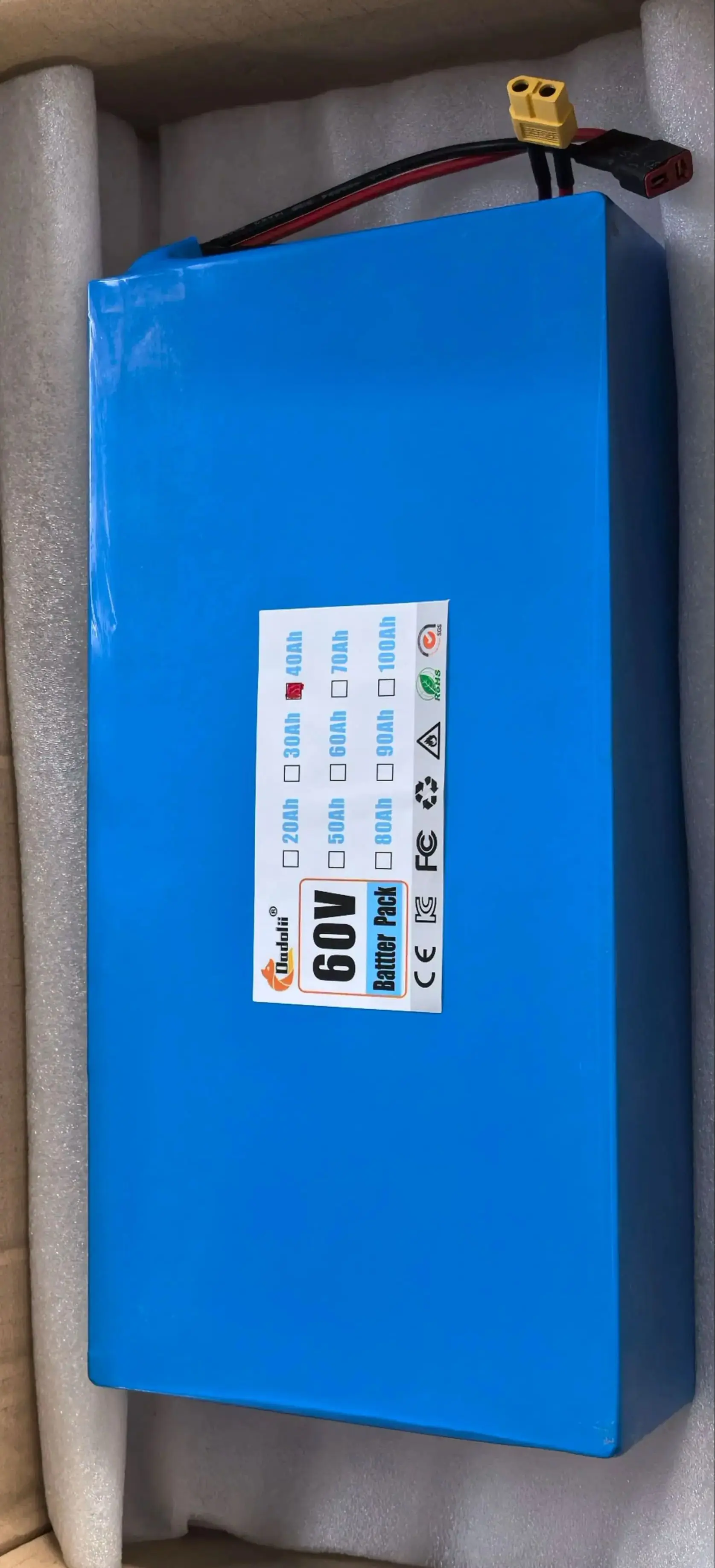 

60V 16s4p 100Ah lithium-ion battery pack 60V 100000mAh 2000W electric battery, built-in 50A BMS+charger