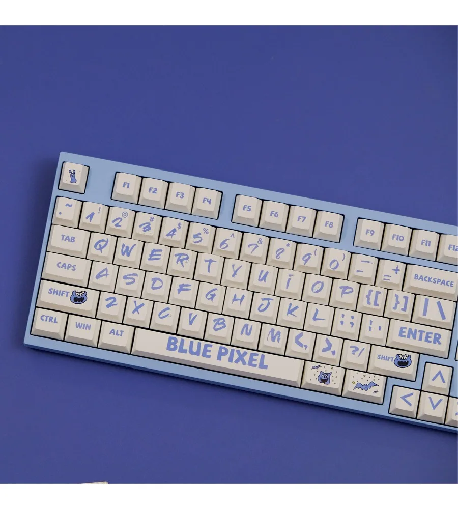 Keycap personality sublimation mechanical keyboard customization wooting blue pixel keycap PBT original height