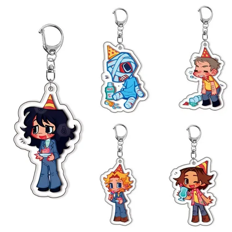 Juego de terror enjuague bucal Jimmy Curly Anya llavero acrílico para accesorios bolsa colgante llavero dibujos animados Cosplay joyería regalo