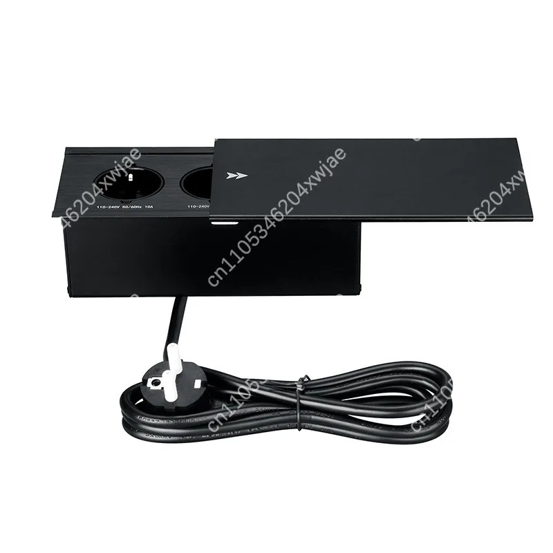 European Standard 3 Gang Power Socket With 1.8m Cord Sliding Cover Outlet Strip For Home Office Desk