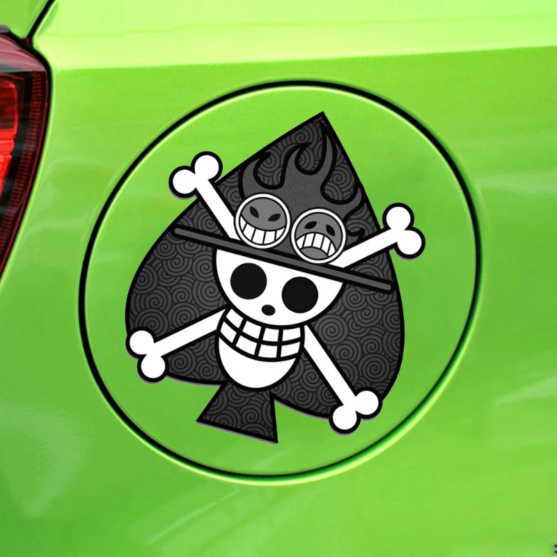 One Piece Anime Sticker Car Fuel Cap Decoration Skull Decoration Sticker Monkey D. Luffy Electric Car Sticker Children\'s ToyGift