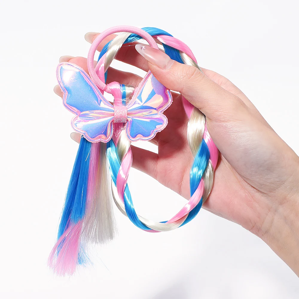 1Pcs/Set Colourful Bow Braid Hair For Baby Girl DIY Hairstyle Headband Kid Ponytail Holder Rubber Band Princess Hair Accessories