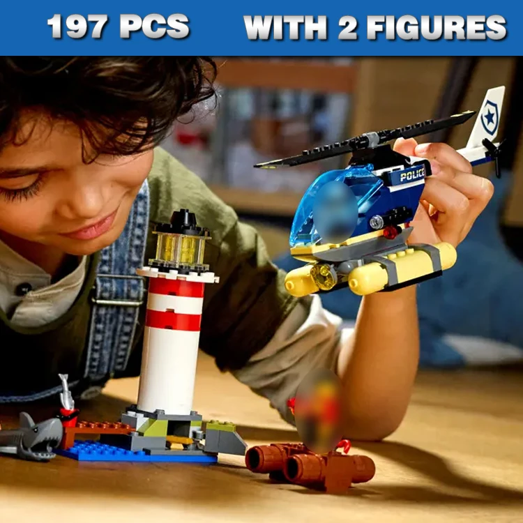 

276pcs City Urban Police Patrol Boat Control Station Surveillance Drone Minisub 20277 Building Block Toys Compatible With Model