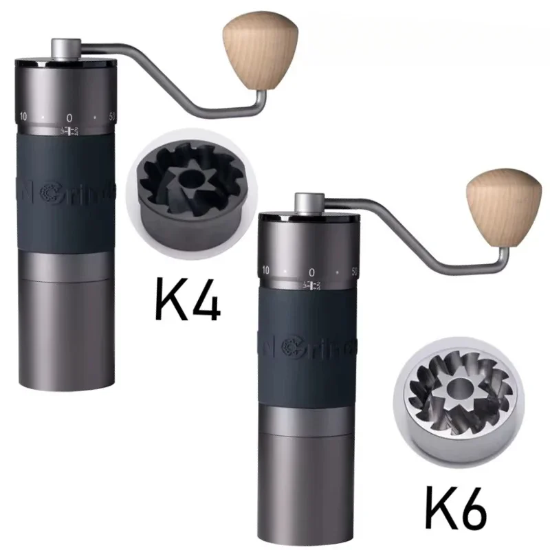 Kingrinder K4 /K6 manual coffee grinder portable mill 420stainless steel 48mm stainless steel Titanium plating burr