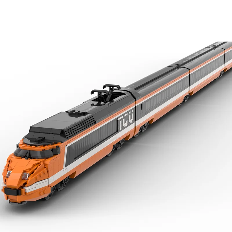نموذج قطار السكك الحديدية Moc قوالب بناء قطارات السكك الحديدية نموذج التكنولوجيا وحدات لعبة المكعبات لتقوم بها بنفسك تجميع هدايا عيد الميلاد #4