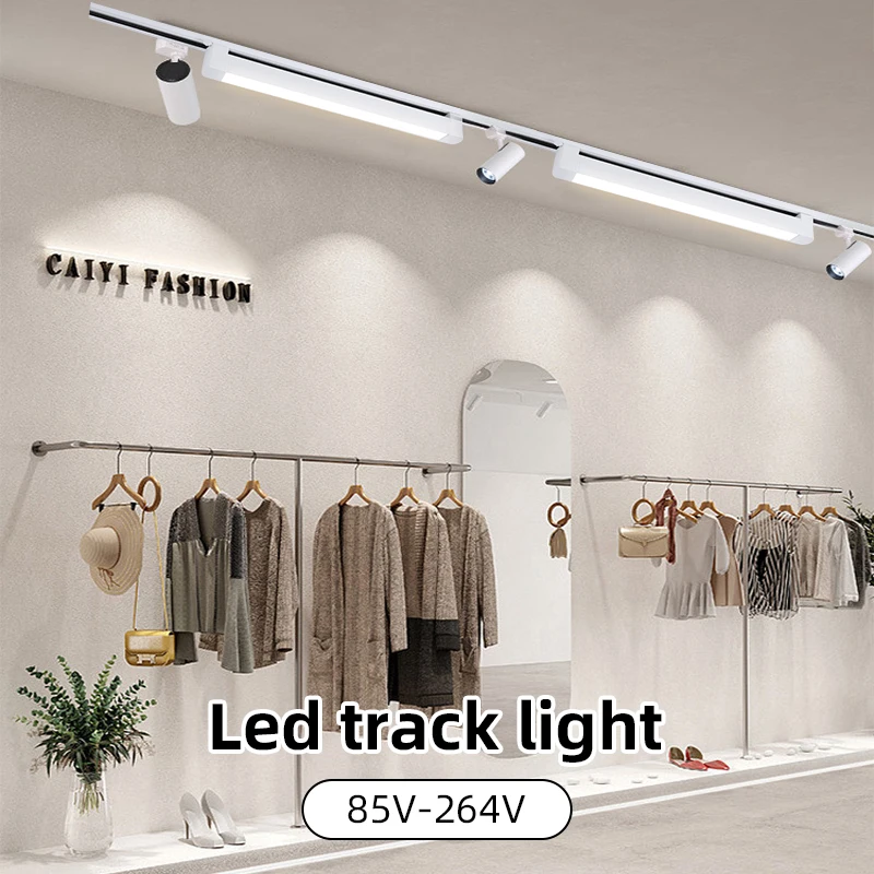 Led Track Light spot led Spotligh 30W 40W Wall Lamp COB Rails Spot Led Track lighting Fixture For Clothing Shop Living Room Home