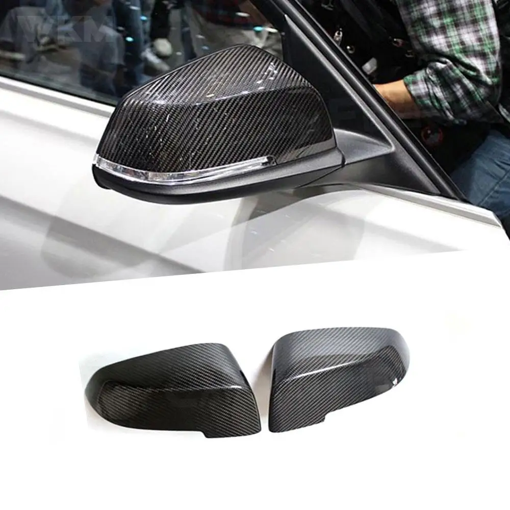 

2pcs Carbon Fiber Rear View Mirror Cover Caps Fit for BMW 1 2 3 4 X Series F20 F21 F22 F23 F30 F31 F32 F33 F36 X1 E84 12-17