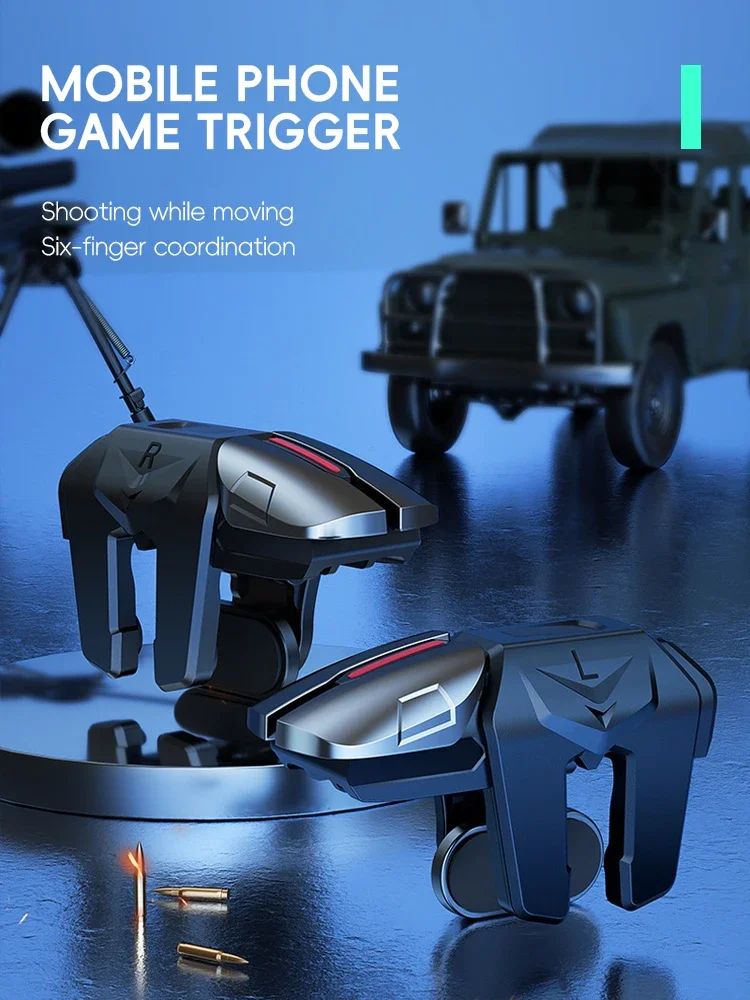 DATA FROG Six Fingers G21 Mobile Game Trigger for PUBG Phone Aim Shooting L1 R1 Key Alloy Button for Universal Gamepad Joystick - view 2
