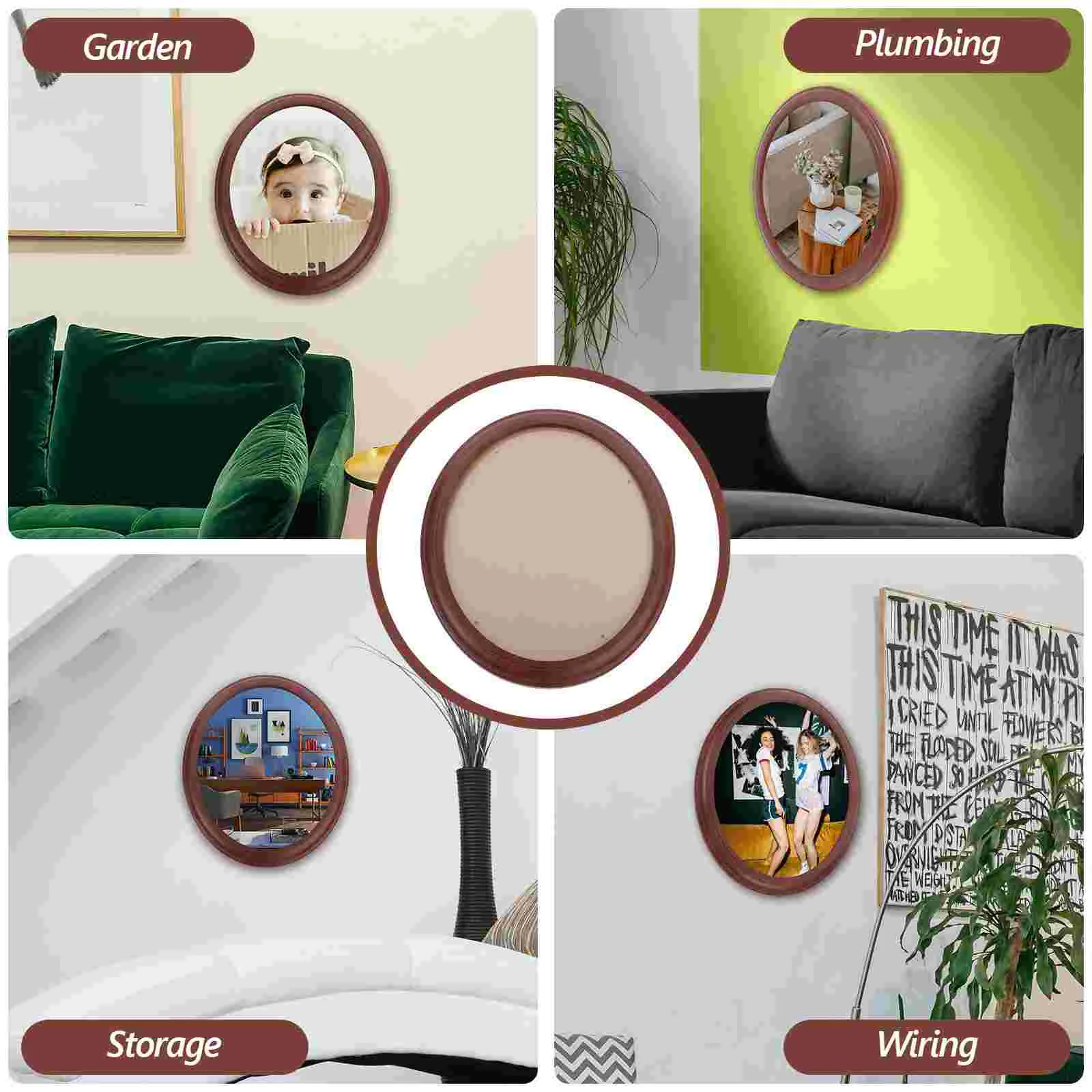 Photo Frame Decoration Display Oval Picture Frames 10x12 Holder Household Home Bedroom Round