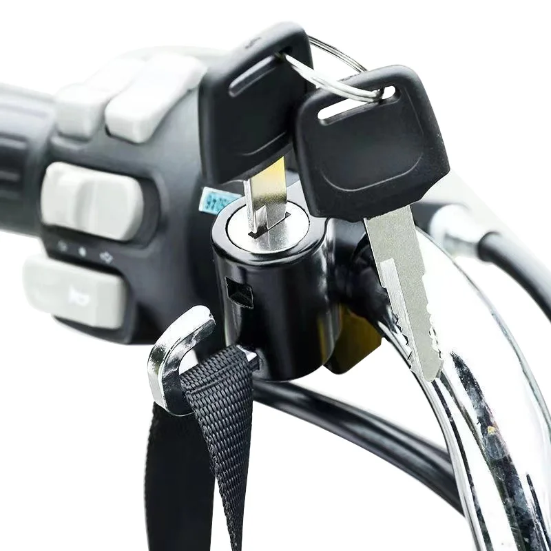 Trava Universal para Capacete de Motocicleta, Trava de Segurança Portátil Antifurto para Guidão de 22-28mm, Acessórios para Moto