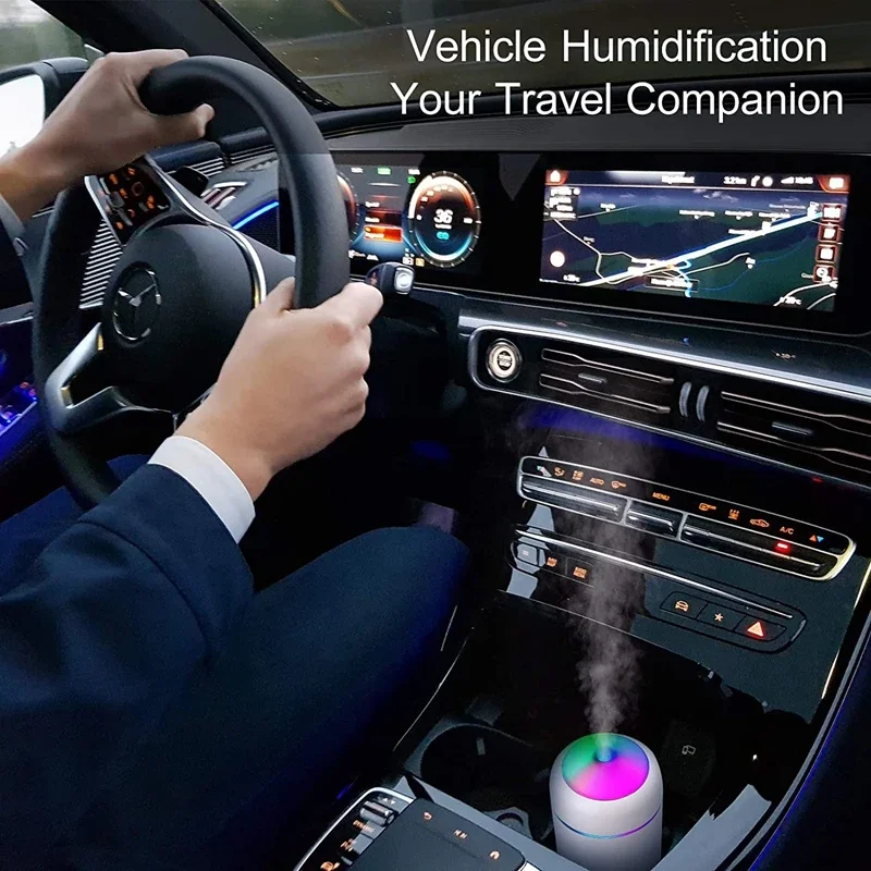 ミニ空気加湿器,ロマンチックなランプ,USBアロマ,エッセンシャルオイルディフューザー,家庭用,ポータブル香り,300ml