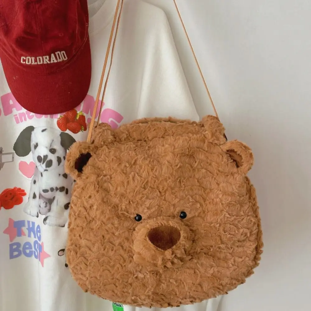 Bolso de mano de felpa de gran capacidad, bolso de hombro de doble propósito, Lindo bolso de mano con forma de oso para estudiantes, mochila escolar para novia