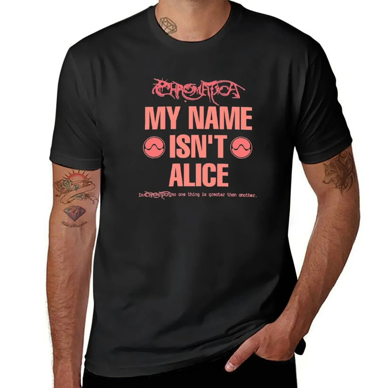 Alice Sine Wave and Chromatica typo T-Shirt plus size tops Short sleeve tee designer shirts shirts graphic tee clothes for men