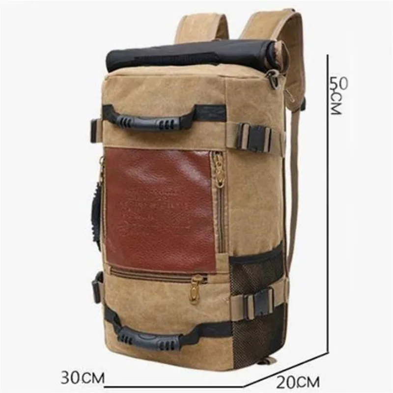 Nueva mochila de lona de gran capacidad para hombre, mochila de viaje, bolso de hombro a la moda, bolsa de viaje al aire libre, bolsa de equipaje