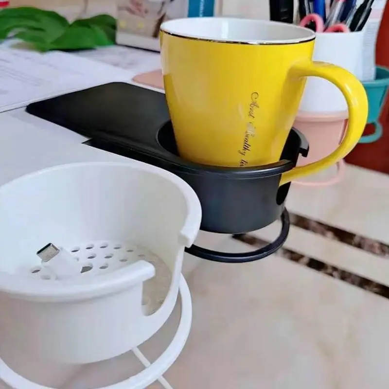 Anti-spill Cup Holder Clamp Creative Clamp Type Table Side Water Cup Holder For Workplace Desk Computer Desk Side Cup Holder