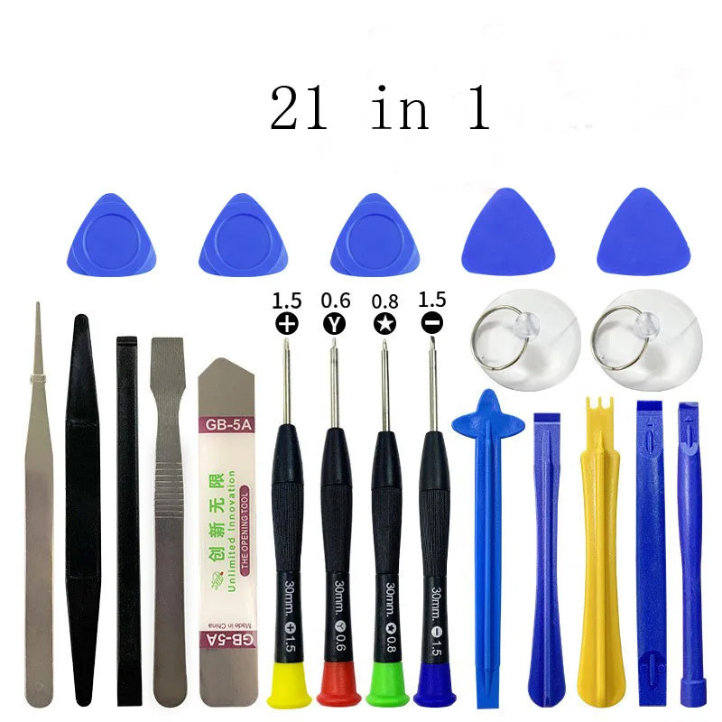 Mobile Phone Disassembly and Repair Tool Set, Screwdriver, Free Combination, Multi Functional, 22in 1, pry piece