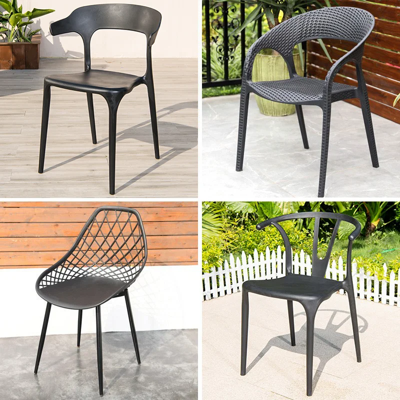 Nordic leisure outdoor sunscreen single chair plastic waterproof balcony milk tea shop cafe courtyard garden outdoor dining chai