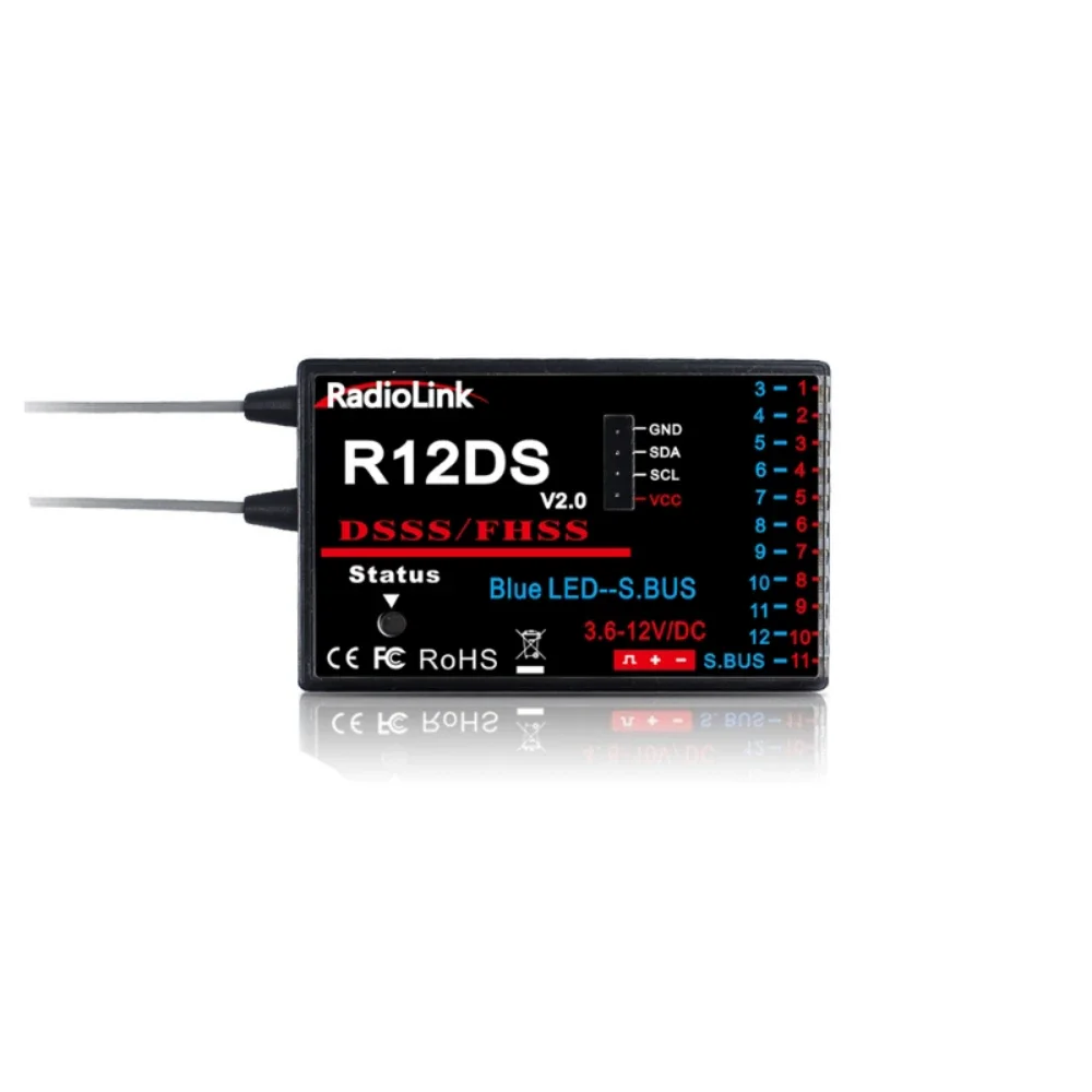 Radiolink-Récepteur de signal 2.4G pour émetteur RC, R12DSM, R12DS, R9DS, R8SM, R8EF, R8FM, R7FG, R6DSM, R6DS, R6FG, R6F, R4FG, R4F