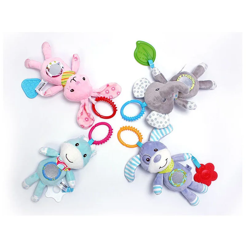 Chocar de pelúcia para bebê recém-nascido, Celulares, Cartoon Animal, Sino Suspenso, Brinquedos Educativos, 0-12 meses, venda quente