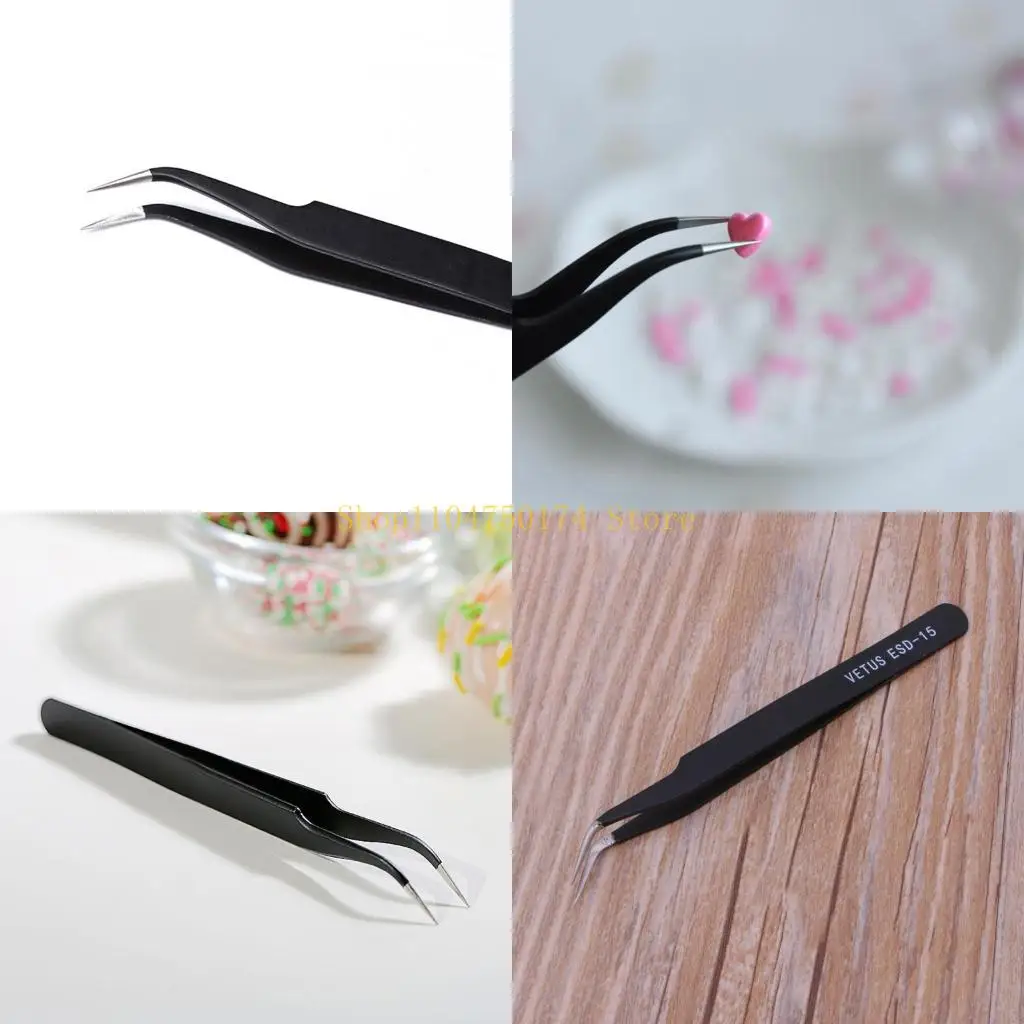 

1PC Anti-static Elbow Stainless Steel Tweezers Cake Mold Sugarcraft Tool top sale