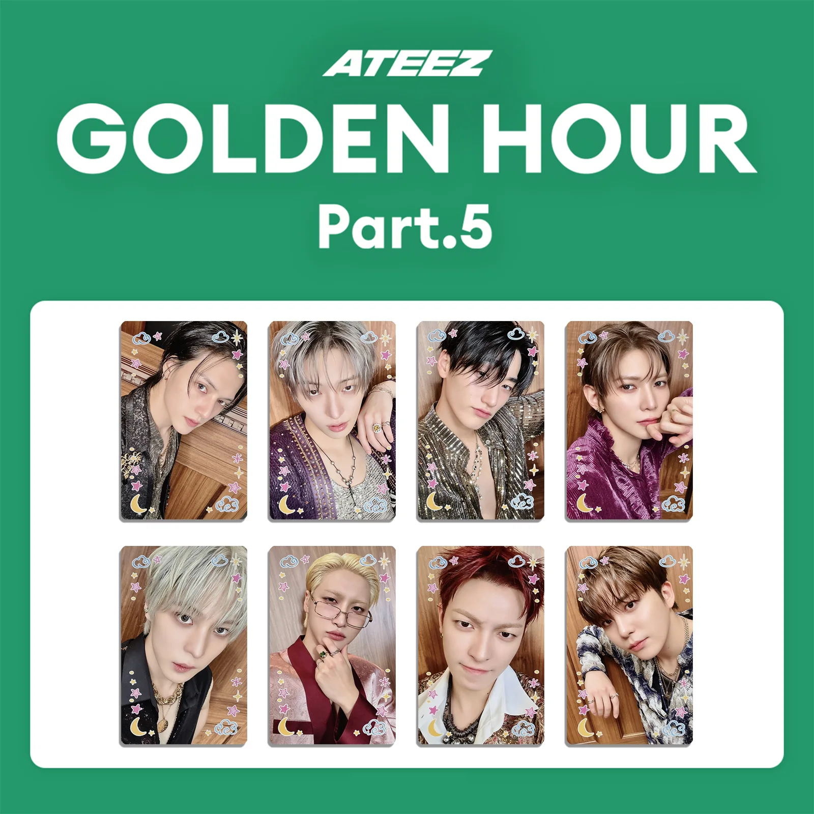8개/세트 아이돌 보이즈 ATEEZ 새 앨범 