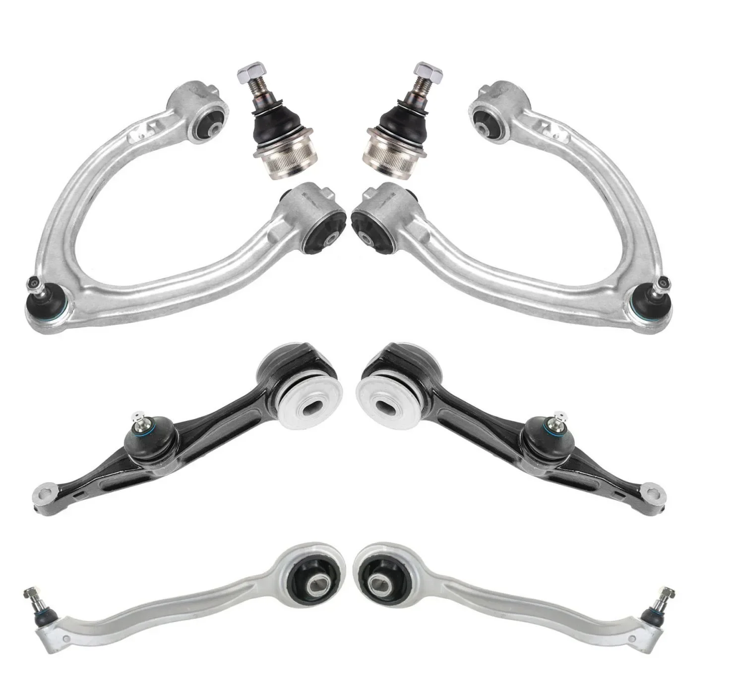 Punino Front Upper Lower Control Arm with Ball Joint 8pcs Set for Mercedes Benz W220 W221 2000 2001 2002 2003 2004 2005 2006